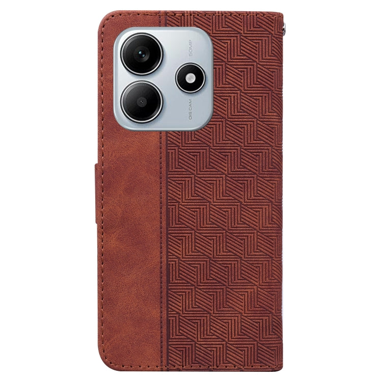 For Redmi Note 14 5G Geometric Embossed Leather Phone Case