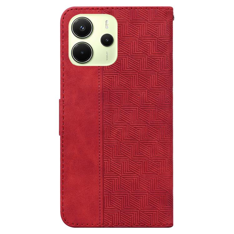 For Redmi Note 14 4G 163.25mm Geometric Embossed Leather Phone Case