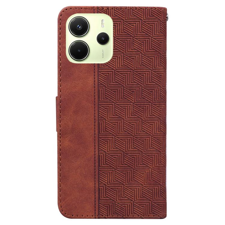For Redmi Note 14 4G 164.84mm Geometric Embossed Leather Phone Case