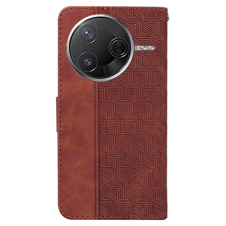 For Redmi K80 / K80 Pro / Xiaomi Poco F7 Pro Geometric Embossed Leather Phone Case