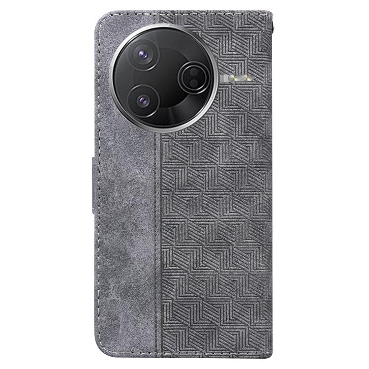 For Redmi K80 / K80 Pro / Xiaomi Poco F7 Pro Geometric Embossed Leather Phone Case
