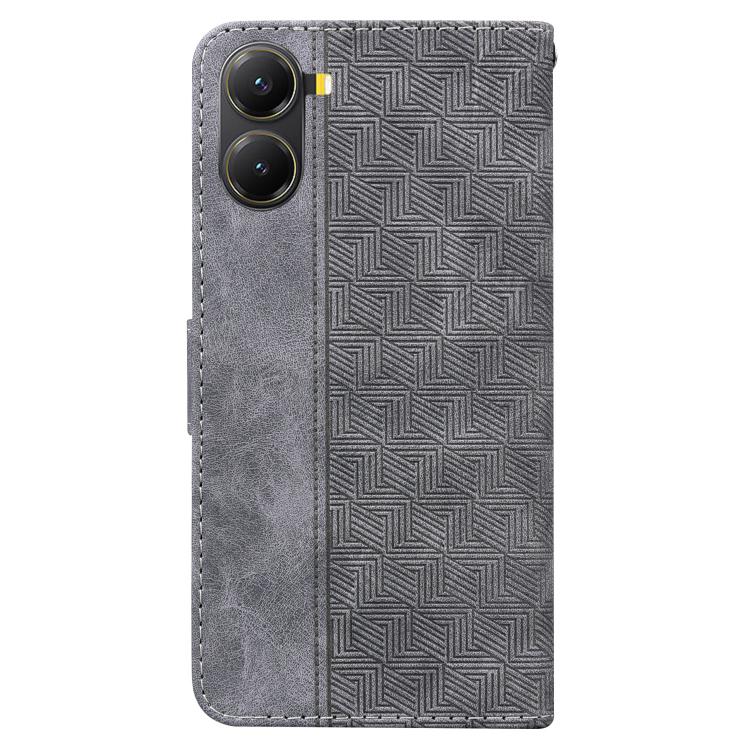 For Redmi Turbo 4 / Xiaomi Poco X7 Pro Geometric Embossed Leather Phone Case
