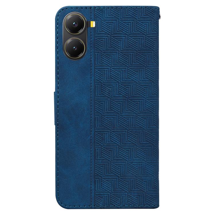 For Redmi Turbo 4 / Xiaomi Poco X7 Pro Geometric Embossed Leather Phone Case