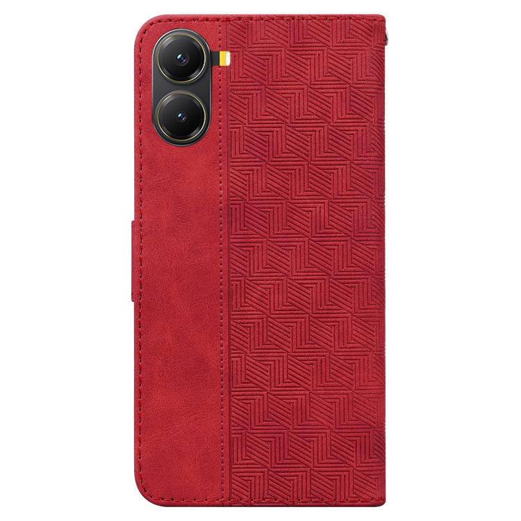 For Redmi Turbo 4 / Xiaomi Poco X7 Pro Geometric Embossed Leather Phone Case