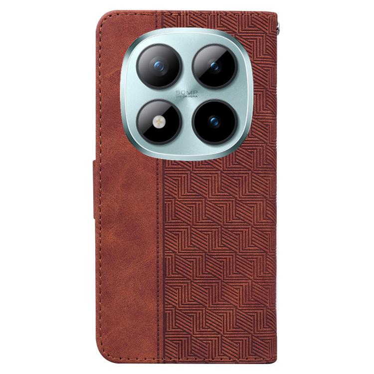 For Redmi Note 15 Pro 5G Global 163.6mm Geometric Embossed Leather Phone Case