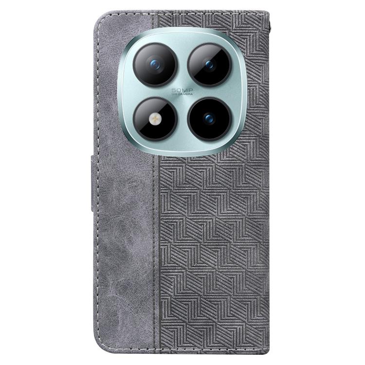 For Redmi Note 15 Pro+ 5G 163.3mm / Poco M8 Pro 5G Geometric Embossed Leather Phone Case