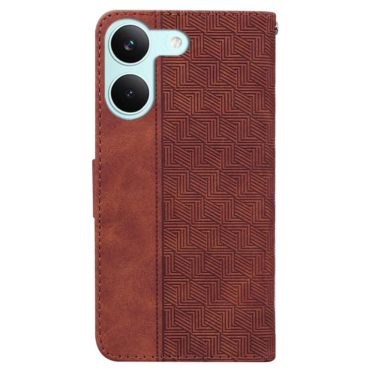 For Redmi Turbo 5 5G / Poco X8 Pro 5G Geometric Embossed Leather Phone Case