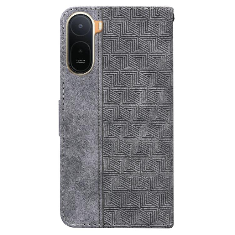 For Redmi A7 Pro 4G / 5G 171mm / Poco C85x 5G Geometric Embossed Leather Phone Case