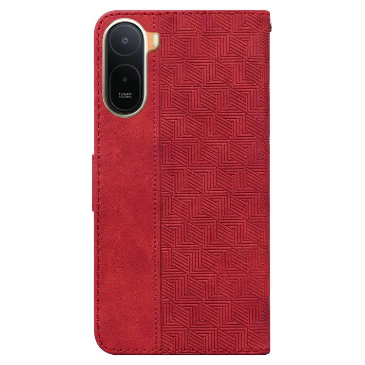 For Redmi A7 Pro 4G / 5G 171mm / Poco C85x 5G Geometric Embossed Leather Phone Case