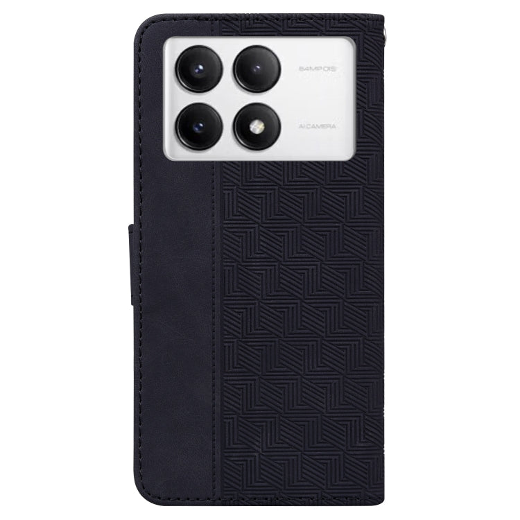 For Xiaomi Poco F6 Pro Geometric Embossed Leather Phone Case
