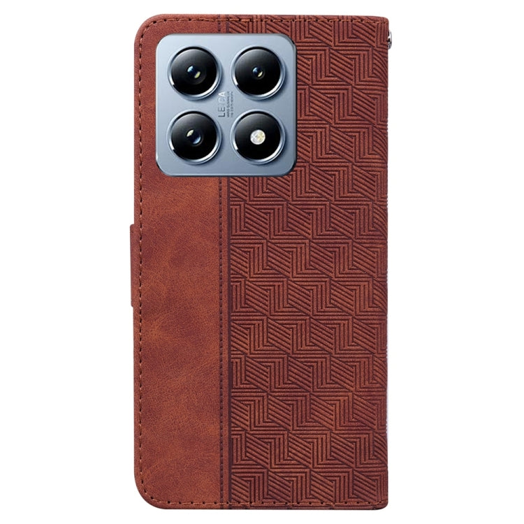 For Xiaomi 14T Pro Geometric Embossed Leather Phone Case