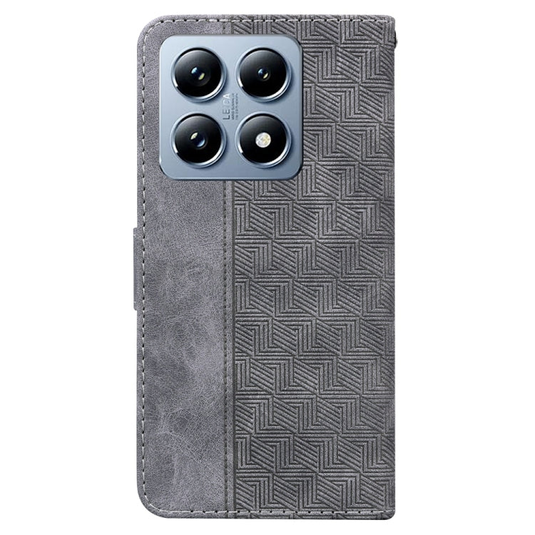 For Xiaomi 14T Geometric Embossed Leather Phone Case