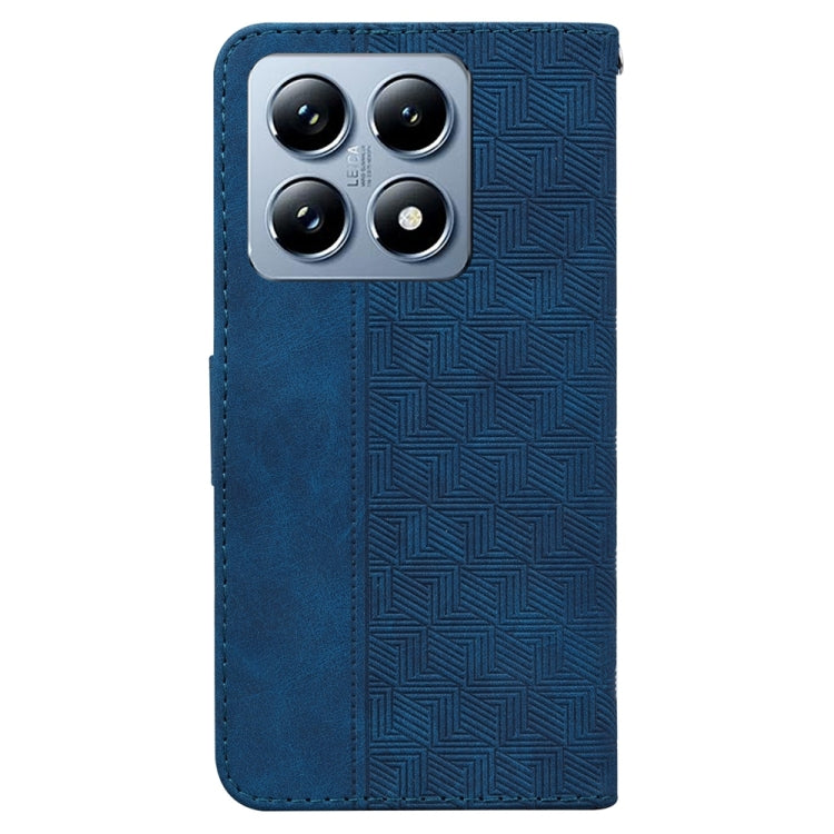 For Xiaomi 14T Geometric Embossed Leather Phone Case