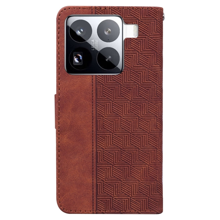 For Xiaomi 15 Pro Geometric Embossed Leather Phone Case