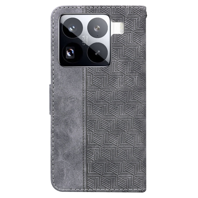 For Xiaomi 15 Pro Geometric Embossed Leather Phone Case