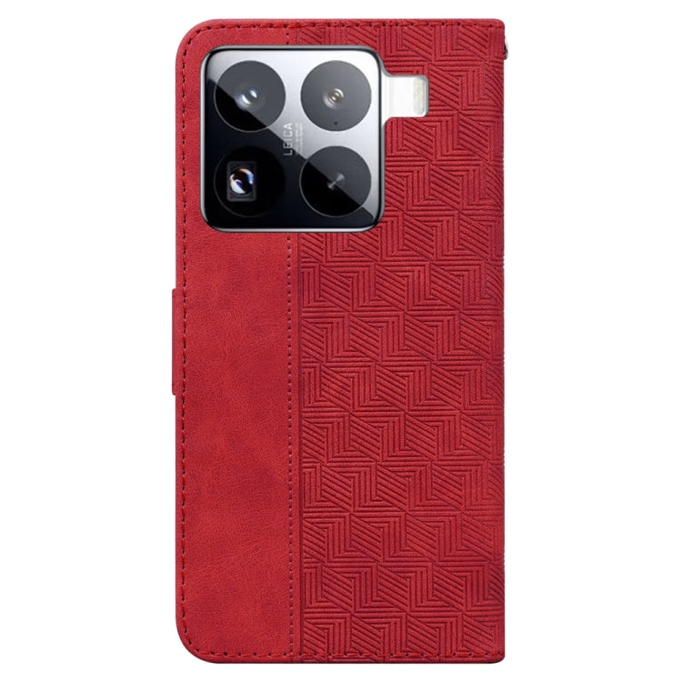 For Xiaomi 15 Pro Geometric Embossed Leather Phone Case