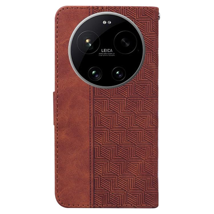 For Xiaomi 17 Ultra Geometric Embossed Leather Phone Case