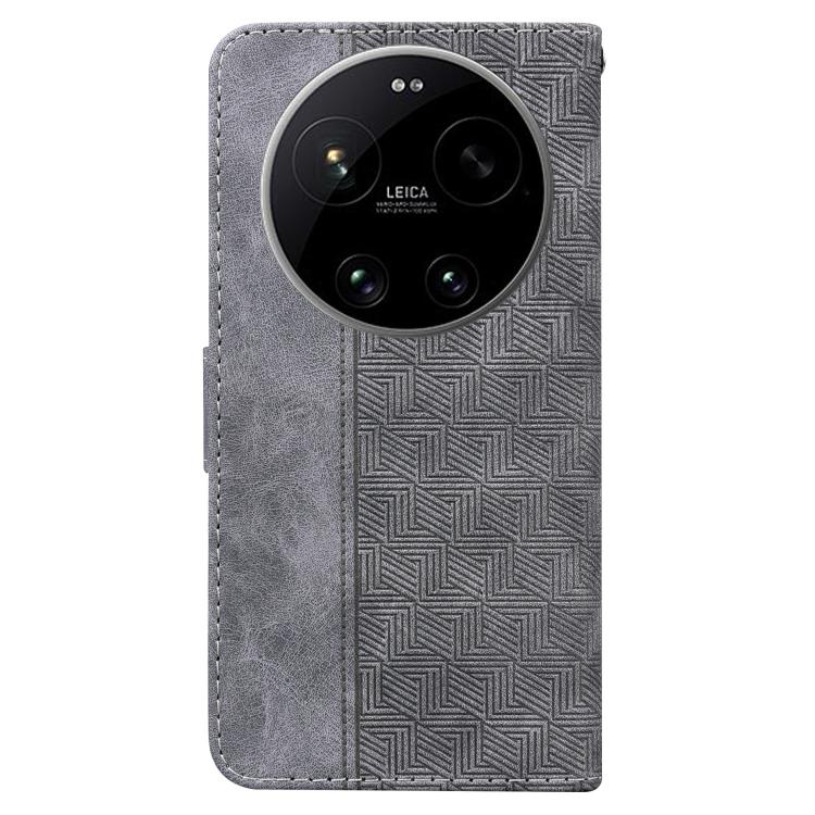 For Xiaomi 17 Ultra Geometric Embossed Leather Phone Case