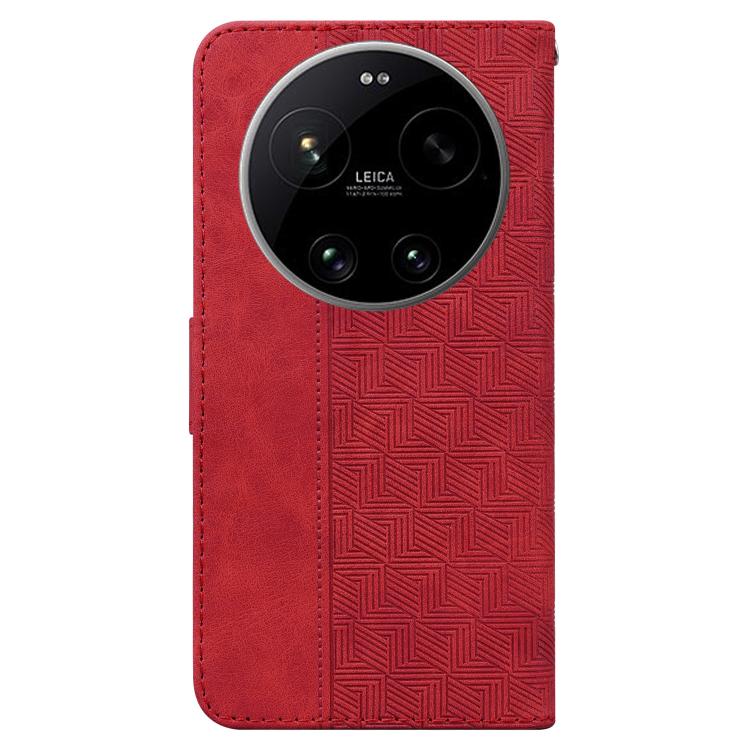 For Xiaomi 17 Ultra Geometric Embossed Leather Phone Case