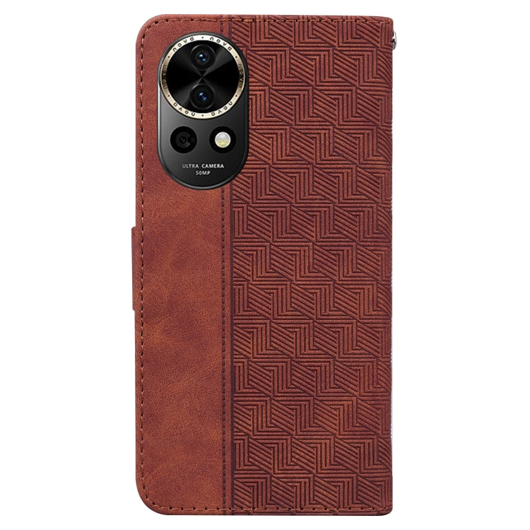 For Huawei nova 12 Geometric Embossed Leather Phone Case