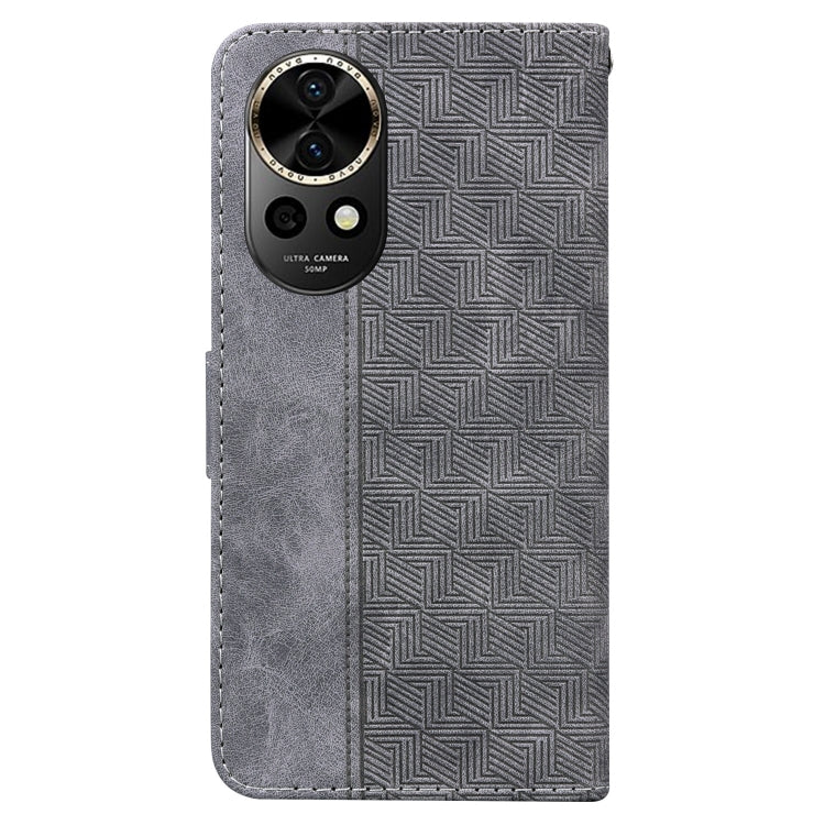 For Huawei nova 12 Geometric Embossed Leather Phone Case