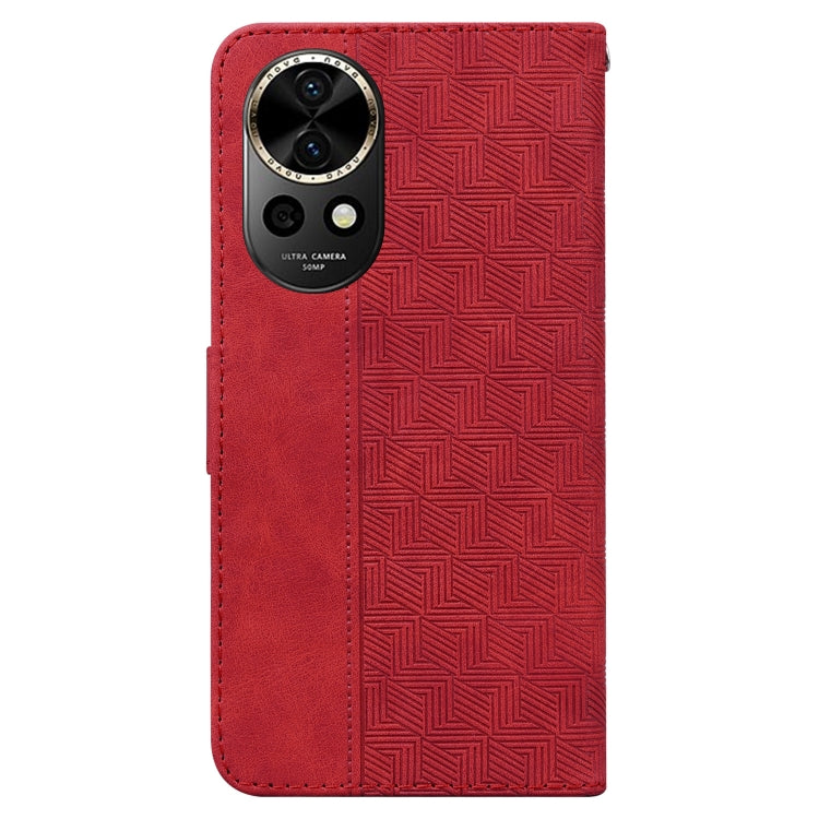 For Huawei nova 12 Geometric Embossed Leather Phone Case