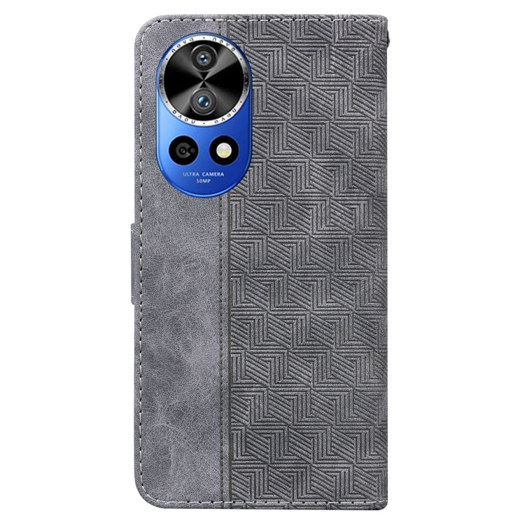 For Huawei nova 12 Pro Geometric Embossed Leather Phone Case