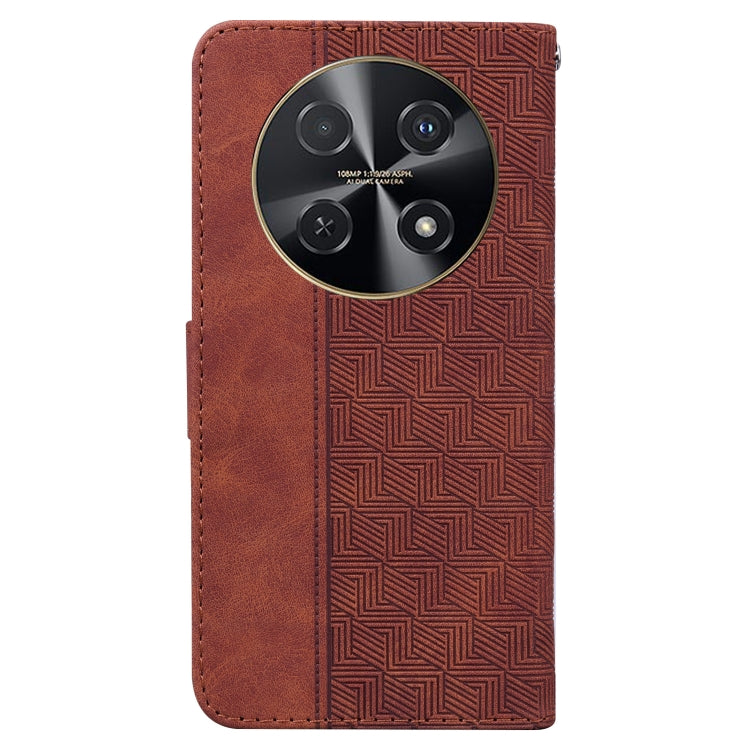 For Huawei nova 12i 4G Global Geometric Embossed Leather Phone Case
