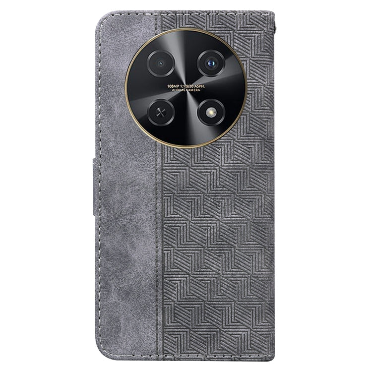 For Huawei nova 12i 4G Global Geometric Embossed Leather Phone Case