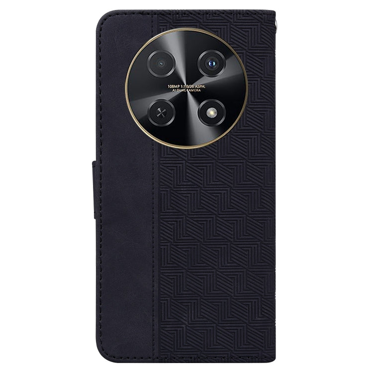 For Huawei nova 12i 4G Global Geometric Embossed Leather Phone Case