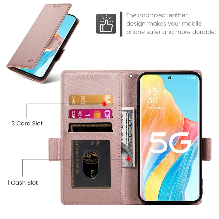 For OPPO A1 Pro / Reno8 T 5G Side Buckle Magnetic Frosted Leather Phone Case