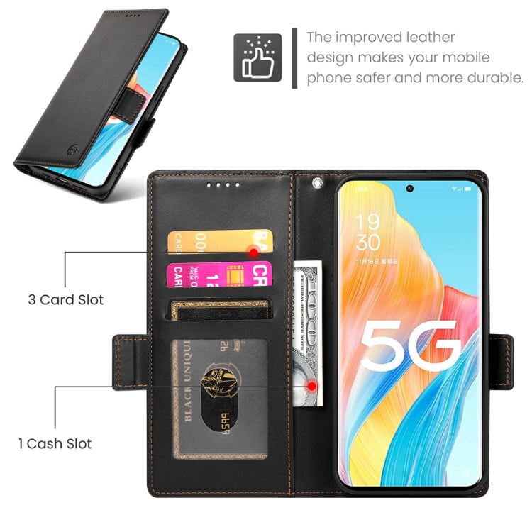For OPPO A1 Pro / Reno8 T 5G Side Buckle Magnetic Frosted Leather Phone Case