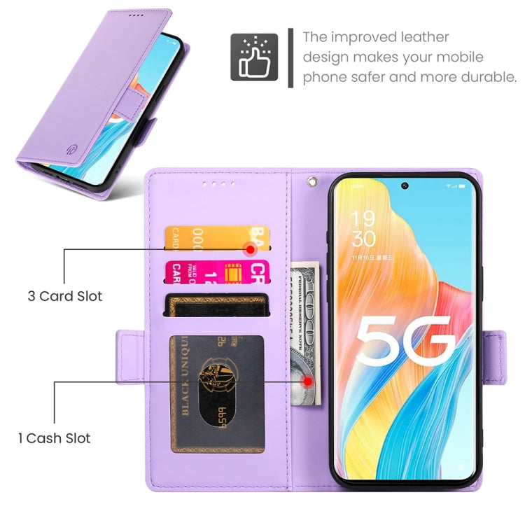 For OPPO A1 Pro / Reno8 T 5G Side Buckle Magnetic Frosted Leather Phone Case