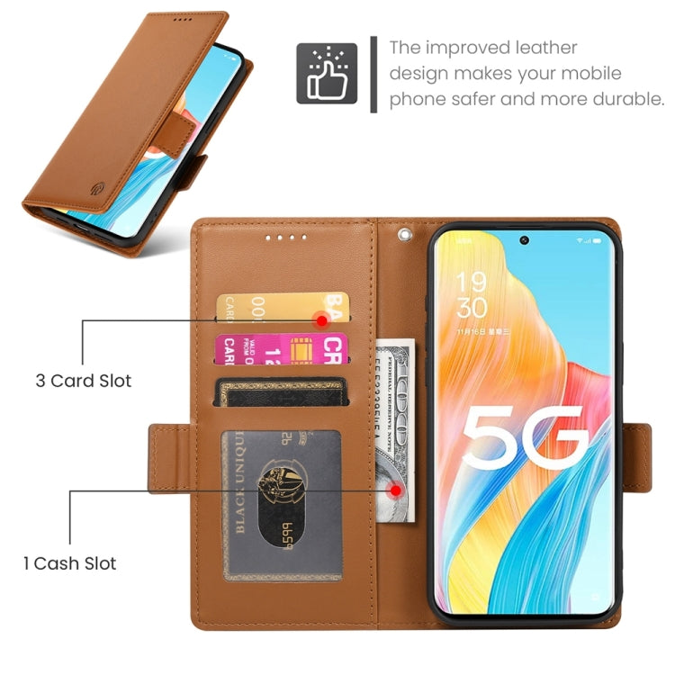 For OPPO A1 Pro / Reno8 T 5G Side Buckle Magnetic Frosted Leather Phone Case