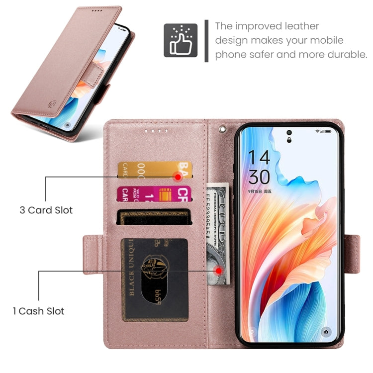 For OPPO A2 Pro / A3 Pro Side Buckle Magnetic Frosted Leather Phone Case