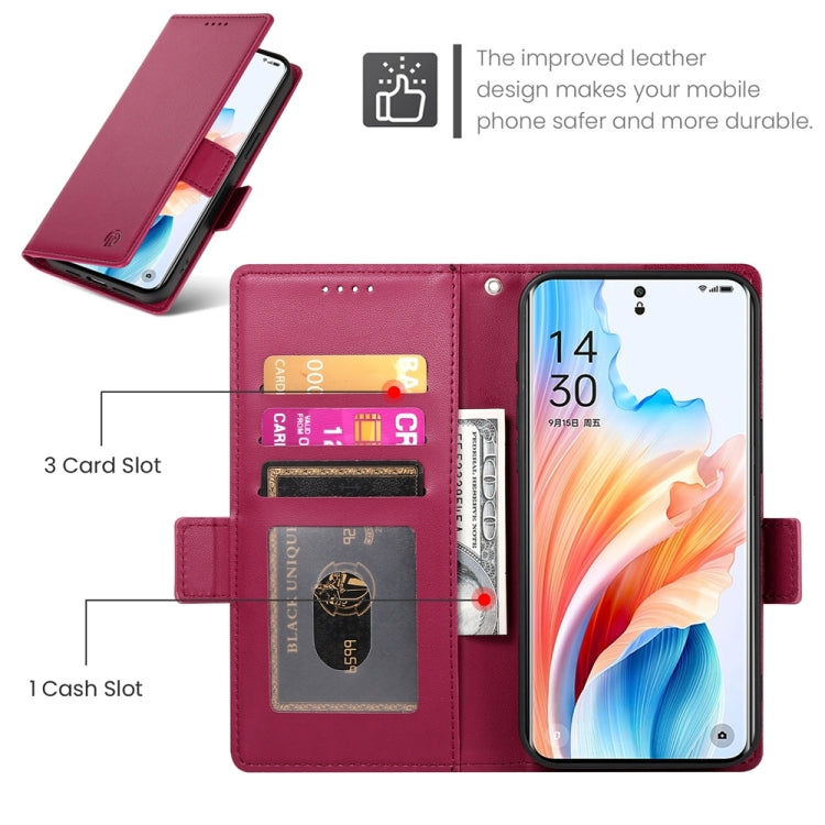 For OPPO A2 Pro / A3 Pro Side Buckle Magnetic Frosted Leather Phone Case