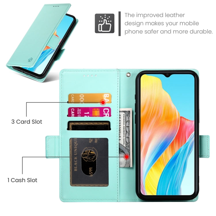 For OPPO A18 4G / A38 4G Global Side Buckle Magnetic Frosted Leather Phone Case