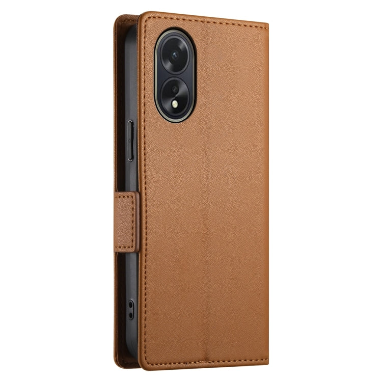 For OPPO A18 4G / A38 4G Global Side Buckle Magnetic Frosted Leather Phone Case