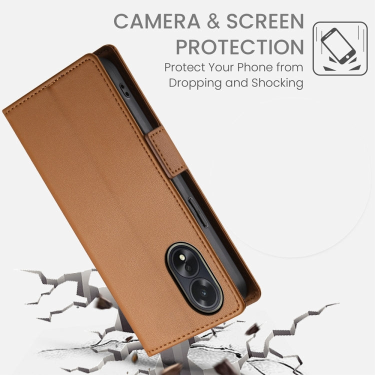 For OPPO A18 4G / A38 4G Global Side Buckle Magnetic Frosted Leather Phone Case
