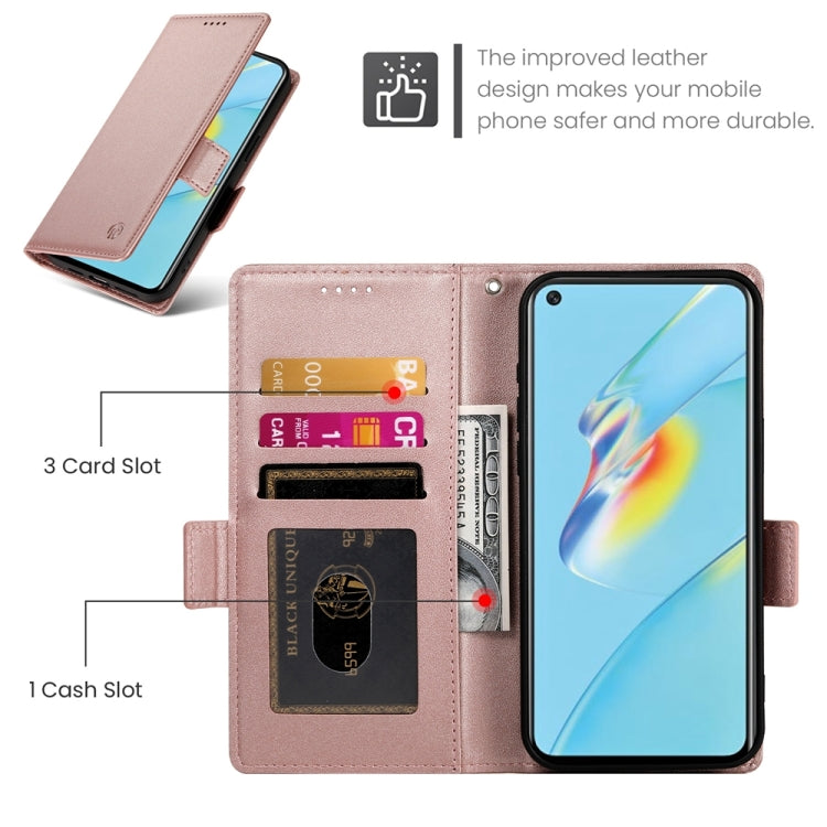 For OPPO A54 / A54s / A55 5G / A55s 5G Side Buckle Magnetic Frosted Leather Phone Case