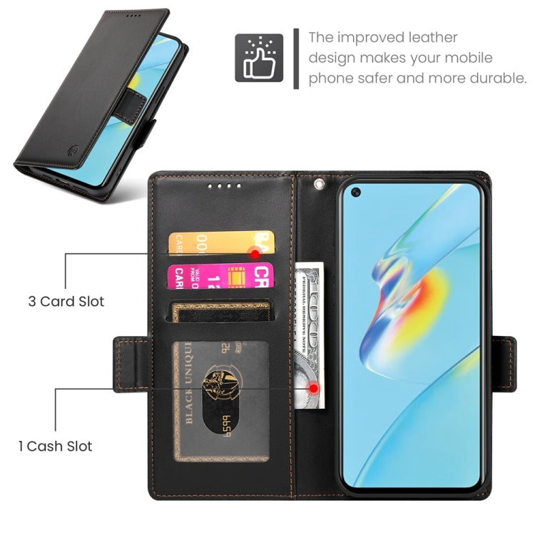For OPPO A54 / A54s / A55 5G / A55s 5G Side Buckle Magnetic Frosted Leather Phone Case