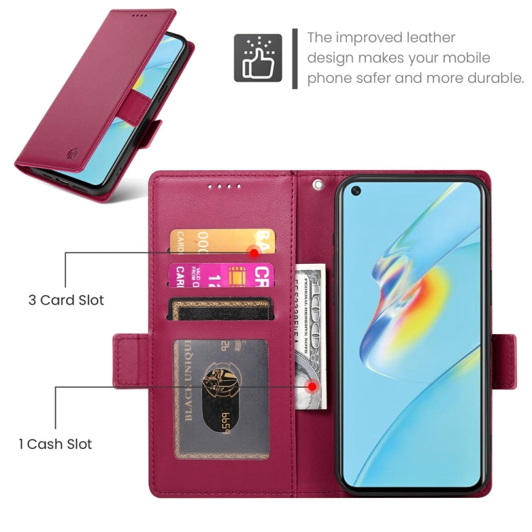 For OPPO A54 / A54s / A55 5G / A55s 5G Side Buckle Magnetic Frosted Leather Phone Case