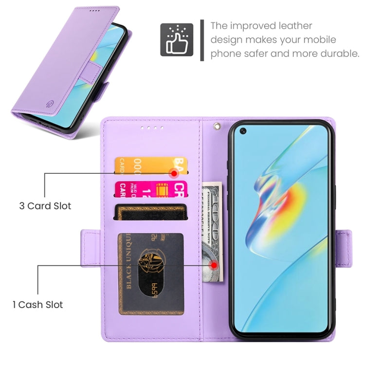 For OPPO A54 / A54s / A55 5G / A55s 5G Side Buckle Magnetic Frosted Leather Phone Case