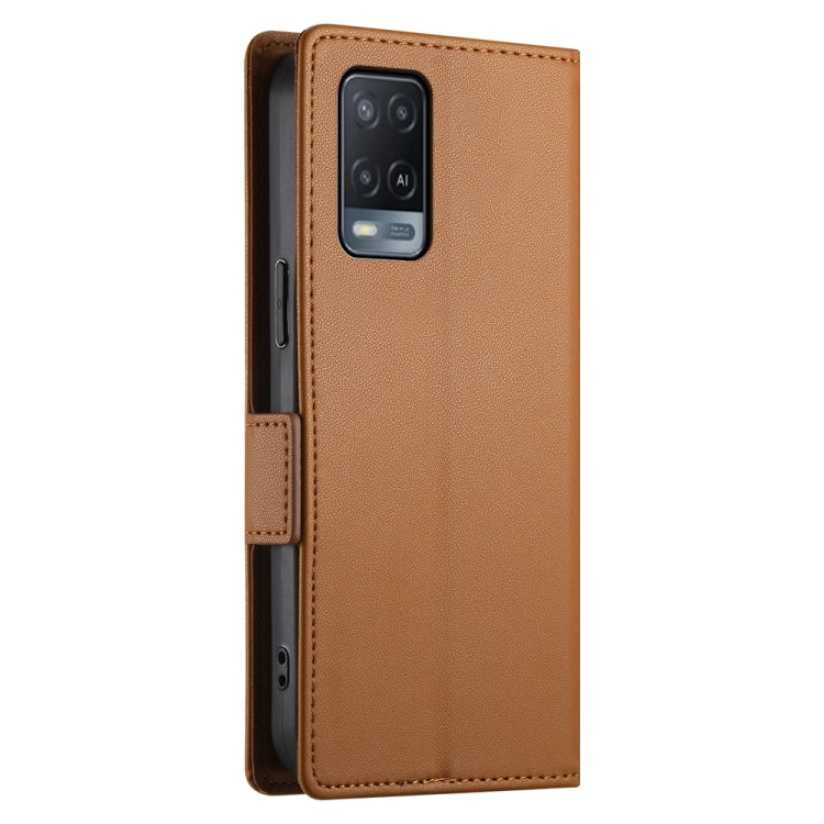 For OPPO A54 / A54s / A55 5G / A55s 5G Side Buckle Magnetic Frosted Leather Phone Case