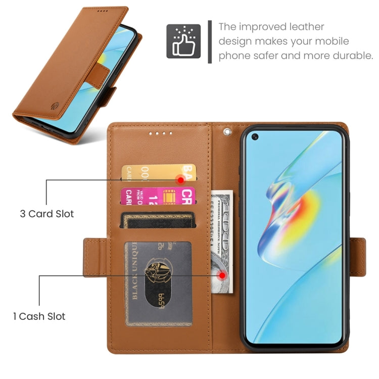 For OPPO A54 / A54s / A55 5G / A55s 5G Side Buckle Magnetic Frosted Leather Phone Case