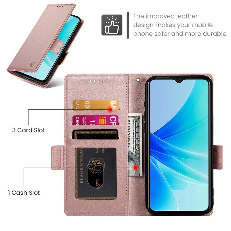 For OPPO A57 4G Global / A77 4G Global Side Buckle Magnetic Frosted Leather Phone Case