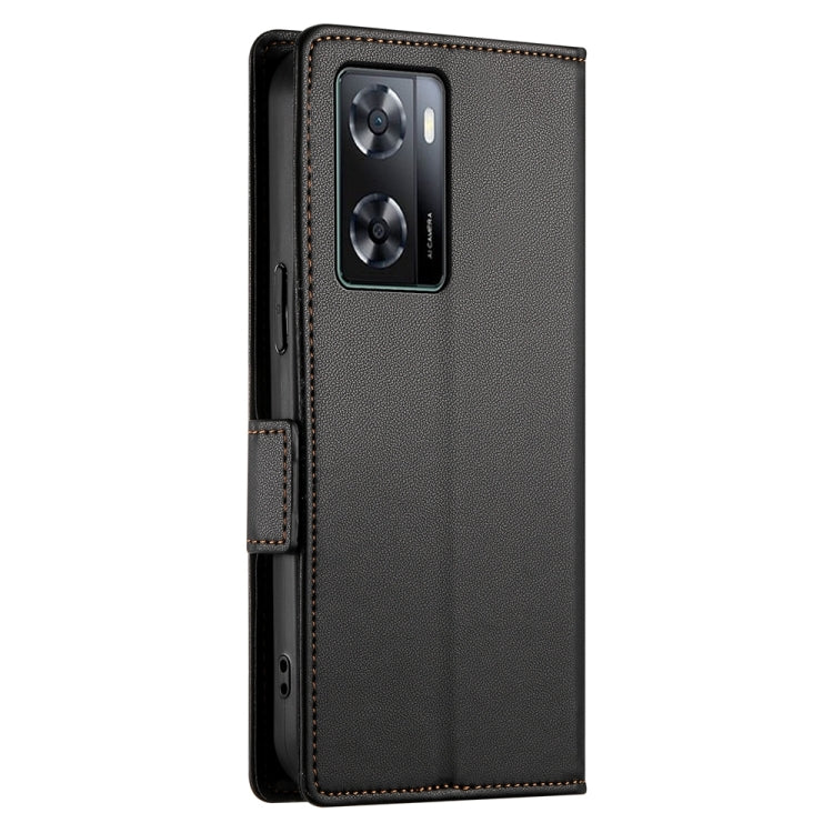 For OPPO A57 4G Global / A77 4G Global Side Buckle Magnetic Frosted Leather Phone Case