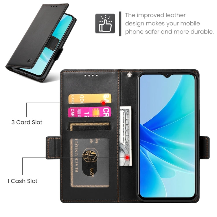 For OPPO A57 4G Global / A77 4G Global Side Buckle Magnetic Frosted Leather Phone Case