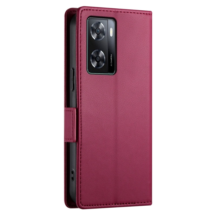 For OPPO A57 4G Global / A77 4G Global Side Buckle Magnetic Frosted Leather Phone Case