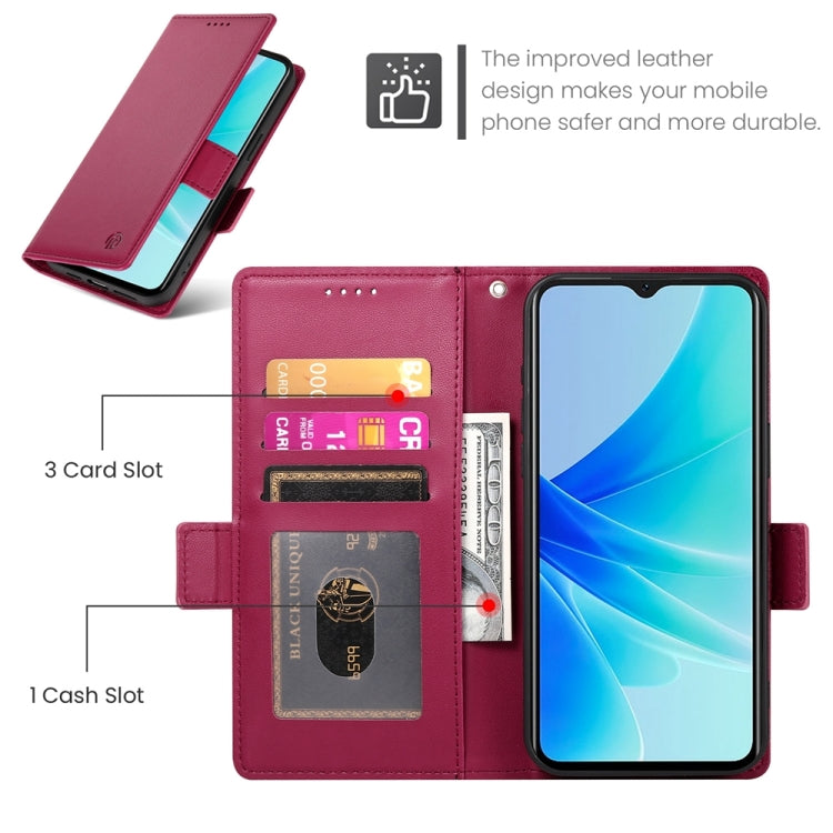 For OPPO A57 4G Global / A77 4G Global Side Buckle Magnetic Frosted Leather Phone Case